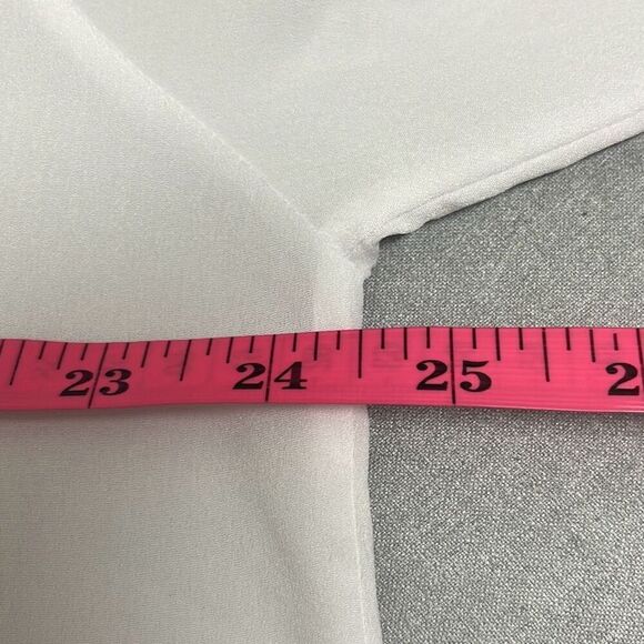 Alpha Studio M/L Button Front Blouse White Crepe Sheer Long Sleeve NWT Oversized - Picture 11 of 13